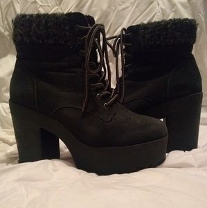 Gray Heeled boots